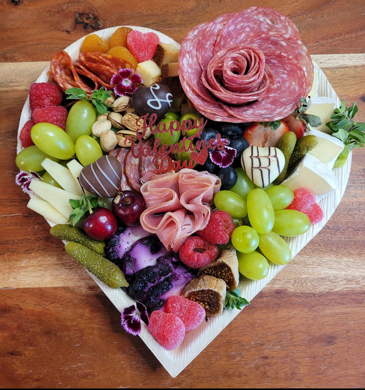 10” Heart Shaped Palm Leaf Charcuterie Board (serves 4-6)